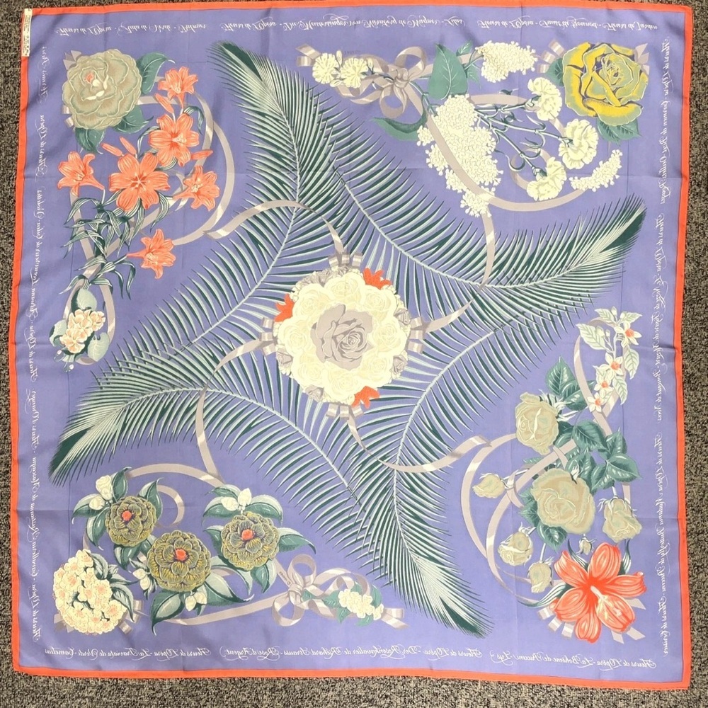 HERMES Vintage Collectors Floral “Fleurs de L’ Opera” Multicolor Silk Scarf - 90 - Picture 2 of 10